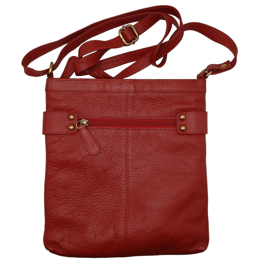 Hotter Dark Red Leather Purse Cross Body Bag Adjustable Strap 9x8.75x1 inches